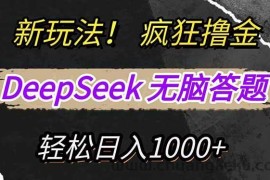 （14428期）新玩法！利用DeepSeek，复制粘贴，无脑简单答题，疯狂撸新平台收益，轻…