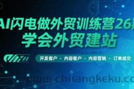 AI闪电做外贸训练营26期，学会外贸建站-开发客户-内容营销-订单成交