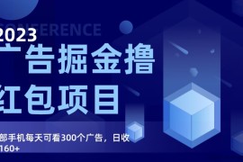 广告掘金项目终极版手册，每天可看300个广告，日收入160+