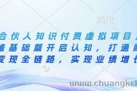 IP合伙人知识付费虚拟项目，从思维基础篇开启认知，打通商业变现全链路，实现业绩增长