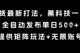 8月带货最新打法，黑科技一键搬运，全自动发布单日5张+，提供矩阵玩法+无限账号【揭秘】
