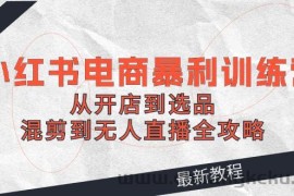 （12361期）2024小红书电商暴利训练营：从开店到选品，混剪到无人直播全攻略