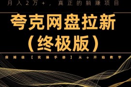 （6197期）夸克网盘拉新项目终极版教程【视频教程+实操手册】全网保姆级教学