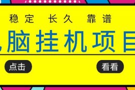 挂机项目追求者的福音，稳定长期靠谱的电脑挂机项目，实操五年，稳定一个月几百