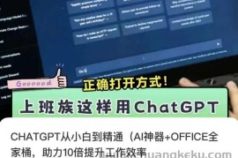 CHATGPT从小白到精通，AI神器+OFFICE全家桶，助力10倍提升工作效率