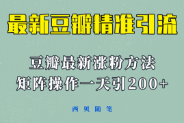 （5982期）矩阵操作，一天引流200+，23年最新的豆瓣引流方法！