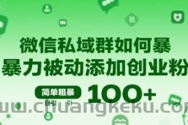 微信私域群如何暴力被动添加创业粉，简单粗暴，日引100+
