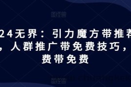 2024无界：引力魔方带推荐玩法，人群推广带免费技巧，付费带免费