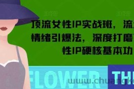 顶流女性IP实战班，流量上亿情绪引爆法，深度打磨顶流女性IP硬核基本功