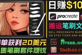 （3616期）搬运出售Procreate笔刷文件赚钱，每单20美元，轻松日赚100美元