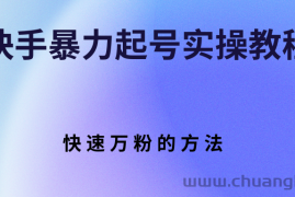 （2766期）快手暴力起号实操教程，快速万粉的方法