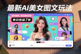 最新AI美女图文玩法，制作简单，吸引男粉变现，单天收益7张