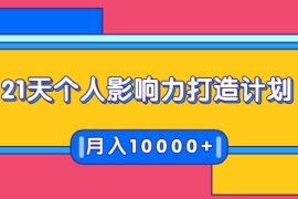 （1700期）21天个人影响力打造计划，如何操作演讲变现，月入10000+