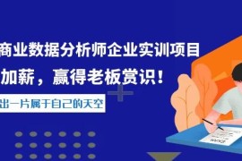 阿里商业数据分析师企业实训项目，升职加薪，赢得老板赏识