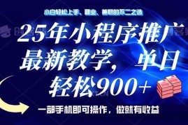 （14271期）25年小程序推广，最新教学，单日轻松变现900+，一部手机就可操作，小白…