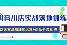 （4959期）抖音小店实战落地训练营：抖店无货源精细化运营，商品卡流量等等（22节）