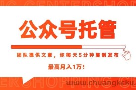 （15109期）【公众号托管 】我提供文章，你每天５分钟复制发布，最高月入1W