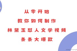 （13822期）从零开始，教你如何制作林黛玉怼人文学视频！条条大爆款！