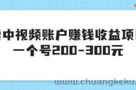 （3247期）某599元收费培训：卖中视频账户赚钱收益项目 一个号200-300元（13节完整版)