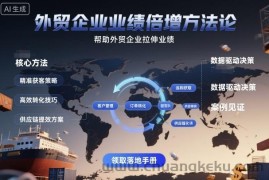 外贸企业业绩倍增方法论，帮助外贸企业拉伸业绩