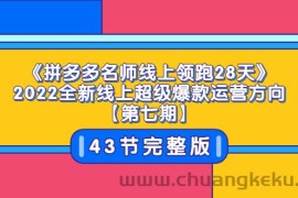 （3369期）《拼多多名师线上领跑28天》2022全新线上超级爆款运营方向【第七期】43节课