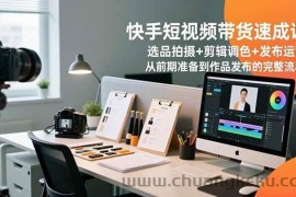 （16752期）快手短视频带货速成课，选品拍摄+剪辑调色+发布运营，从前期准备到作品发布的完整流程