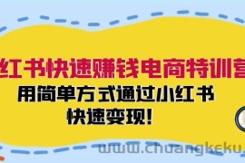 （12133期）小红书快速赚钱电商特训营：用简单方式通过小红书快速变现！