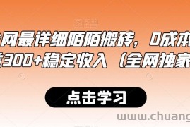 最新全网最详细陌陌搬砖，0成本，日收益300+稳定收入（全网独家）【揭秘】