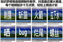 知识梦核物语视频制作教学，抖音最近爆火赛道，每个视频起步十万点赞，轻松上精选计划