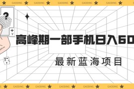 （7087期）最新蓝海项目，一年2次爆发期，高峰期一部手机日入6000+（素材+课程）