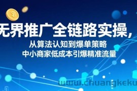 ​无界推广全链路实操，从算法认知到爆单策略，中小商家低成本引爆精准流量