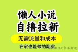 （15757期）懒人小说自撸拉新，无需流量，一个账号一条作品就可以打爆收益，在家也…