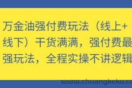 万金油强付费玩法（线上+线下）干货满满，强付费最强玩法，全程实操不讲逻辑