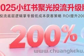 （15942期）2025小红书聚光投流升级版 从投流底层逻辑掌握低成本获客策略 ROI提升200%