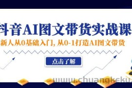 （11567期）新人从0基础入门，抖音-AI图文带货实战课，从0-1打造AI图文带货