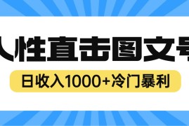 （6326期）2023最新冷门暴利赚钱项目，人性直击图文号，日收入1000+【视频教程】