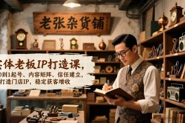 （17064期）实体老板IP打造课，从0到1起号、内容矩阵、信任建立，打造门店IP，稳定获客增收