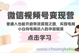 微信视频号变现营-普通人也能开启带货变现之路，实现电商小白向电商达人的华丽蜕变