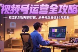 （15217期）2025视频号运营全攻略，推流机制加短剧剪辑，从养号到日销34万实战