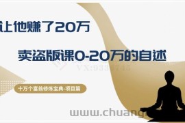 十万个富翁修炼宝典之9.让他赚了20万，卖盗版课0-20万的自述