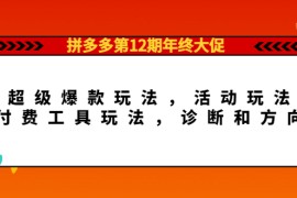 （4224期）拼多多第12期年终大促：超级爆款玩法，活动玩法，付费工具玩法，诊断和方向