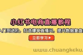 小红书电商直播教程，从入门到进阶，打造爆单直播间，提升数据复盘能力