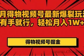 （11816期）7月得物视频号最新爆裂玩法有手就行，轻松月入1W+