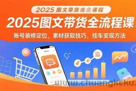 （15716期）2025图文带货全流程课：账号装修定位，素材获取技巧，挂车变现方法
