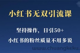 （5674期）小红书无双课一天引50+女粉，不用做视频发视频，小白也很容易上手拿到结果