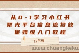 （12020期）从0-1学习小红书 聚光平台信息流投放，保姆级入门教程（12节课）