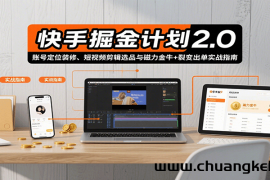 快手掘金计划2.0，账号定位装修、短视频剪辑选品与磁力金牛+裂变出单实战指南