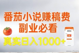 （17270期）番茄小说赚稿费，副业必看，真实日入1000!超级简单！