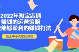 （4038期）2022年淘宝店铺赚钱的运营策略：一套能够盈利的赚钱打法，适合中小卖家