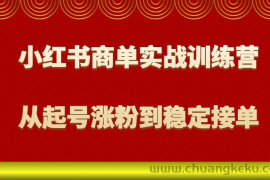 小红书商单实战训练营，从0到1教你如何变现，从起号涨粉到稳定接单，适合新手